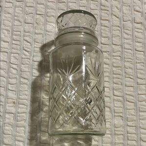 Elegant Clear Glass Jar with Diamond Pattern